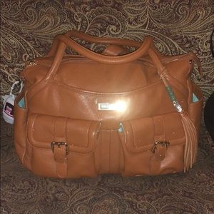 Lily and Jade Elizabeth diaper bag in camel.
